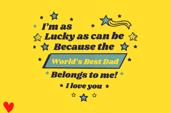 Fathers Day Heart Print on Demand POD