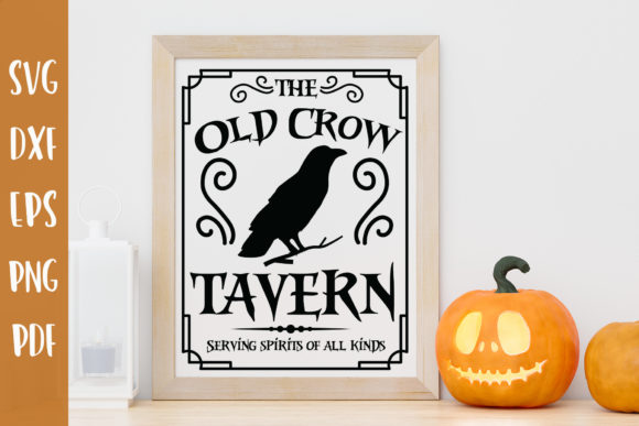 The Old Crow Tavern Serving Spirits SVG